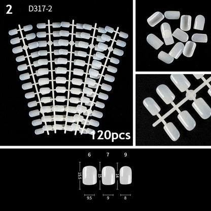 Fake Nails Transparent Nails Extension Short Square Nails 120PCS/Bag Natural DIY