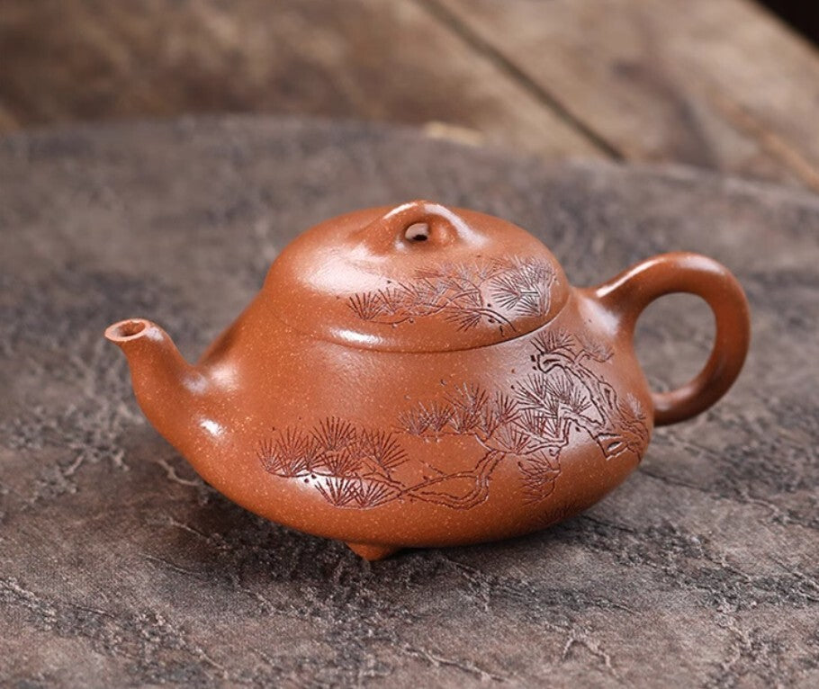 240cc chinese Yixing Handmade Zisha teapot JiangPoClay ShiPiao Gongfu Hu Tea Pot