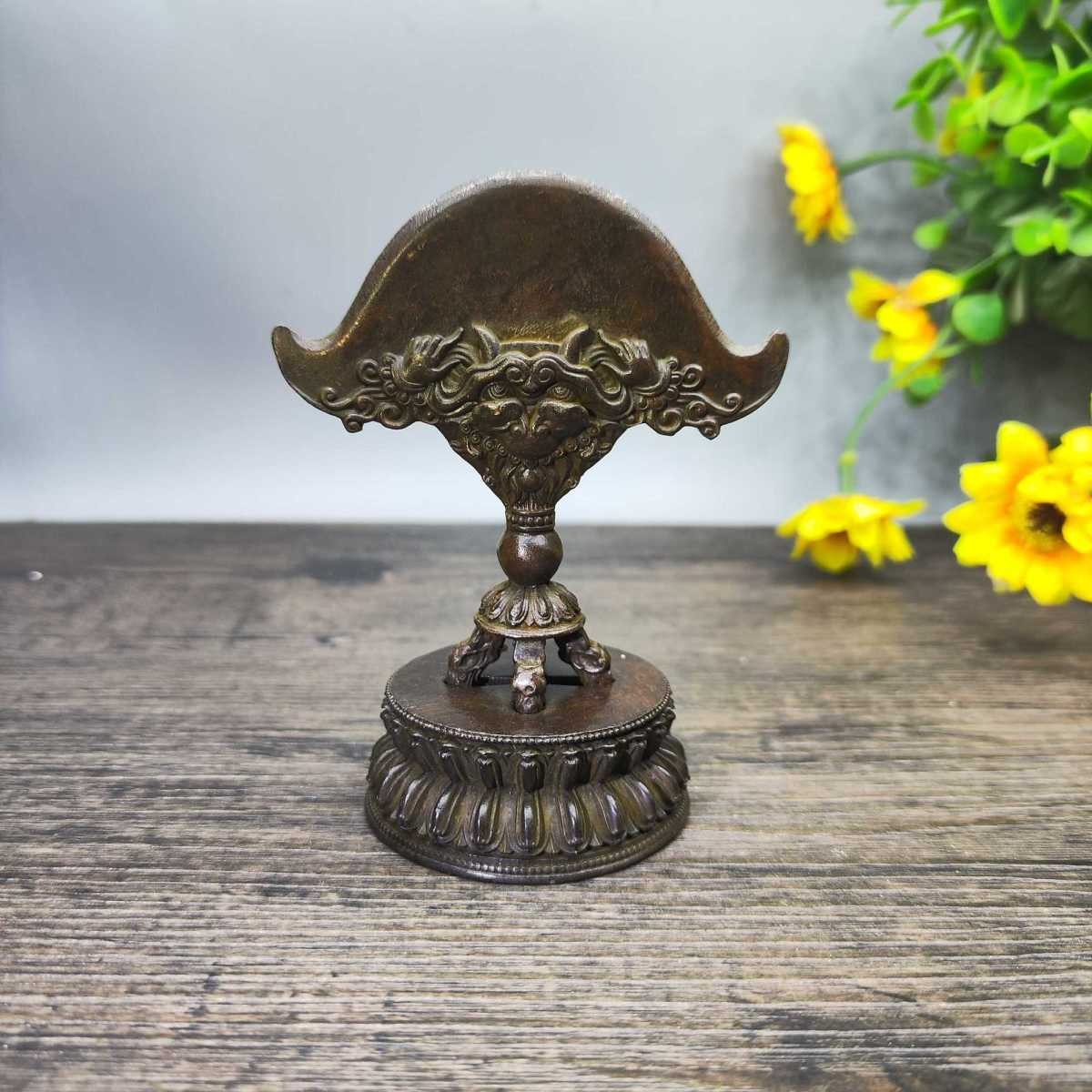 Brass Tibetan Style Nepalese Craft Copper 3-Inch Vajra Axe Ritual Tool Decor