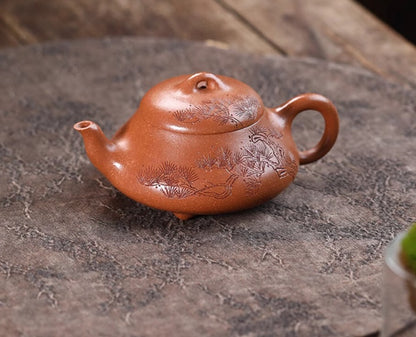240cc chinese Yixing Handmade Zisha teapot JiangPoClay ShiPiao Gongfu Hu Tea Pot