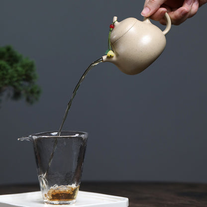 China Yixing Zisha Natural Green Clay Benshan Lvni Qieduan 小金瓜 Teapot Tea Pot