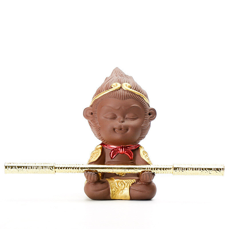 Creative Tea Pet Small Monkey King Statue Sunwukong Bar House Warming Gift China