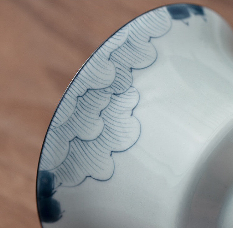 120ml Chinese Porcelain Gaiwan Hand Painted Lotus Tea Cup Bowl Kung Fu Tea Set