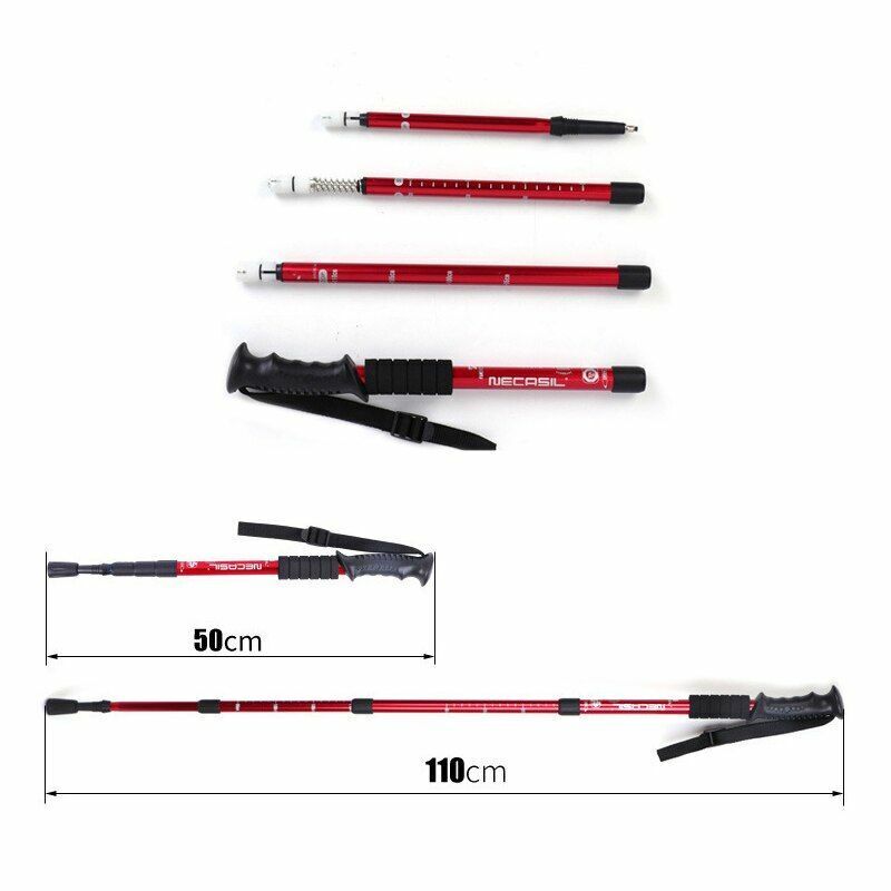 2Pcs Walking Sticks 4 Joints Telescopic Trekking Climbing Hiking Walking Rubber