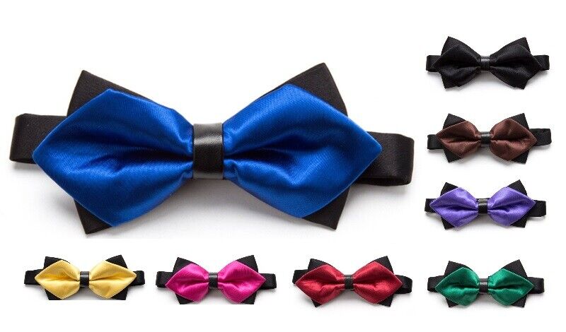 Men Ties Solid Fashion Butterfly Party Wedding Black Red Boys Girl Formal Bowtie