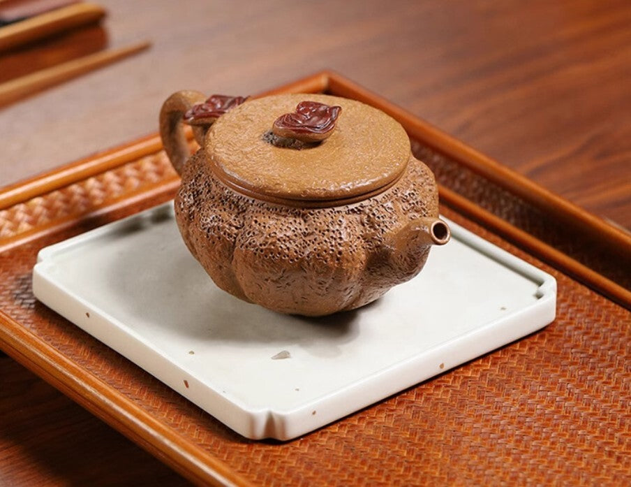 260cc chinese Yixing Handmade Zisha JiangPo clay Teapot LingZhi Hu Tea Pot