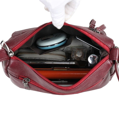 Crossbody Bag Soft Leather Messenger Pouch Retro Woman Handbag Shoulder Purse