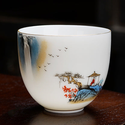 60ml One Cup Fat Mutton Jade Porcelain Kungfu Tea Cup On Sales Ceramic China Cup