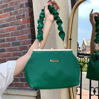 Luxury Pleated Frame Bags Party Gold Handbag Purse Vintage Underarm Shoulder Bag