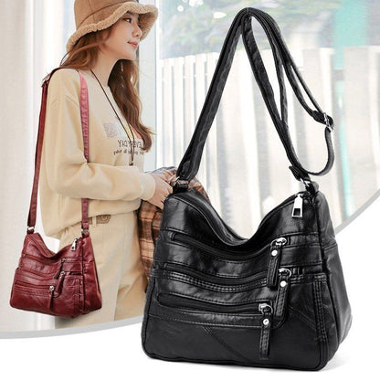 High Quality Soft Leather Shoulder Bags Multi-Layer Crossbody Bag Handbag Purse
