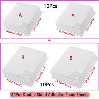 Scrapbooking Sticker 10-50Pcs Double Sided Adhesives Foam Sheets DIY Decorations