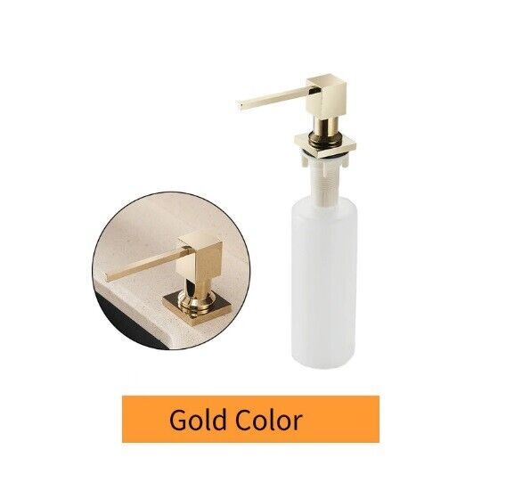 Deck Mounted Kitchen Soap Dispensers 400ml Square Pump Chrome Finish Counter Top
