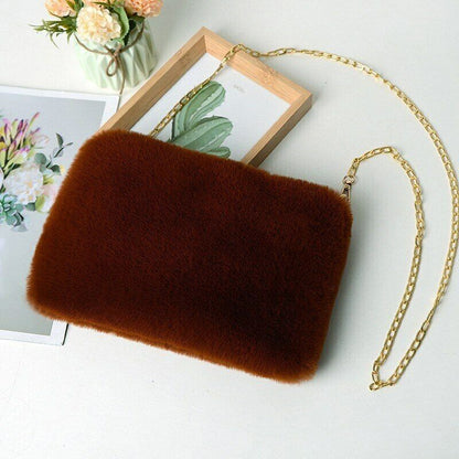 Pretty Cute Faux Rabbit Fur Handbag Shoulder Messenger Bag Fashion Long FurGrass