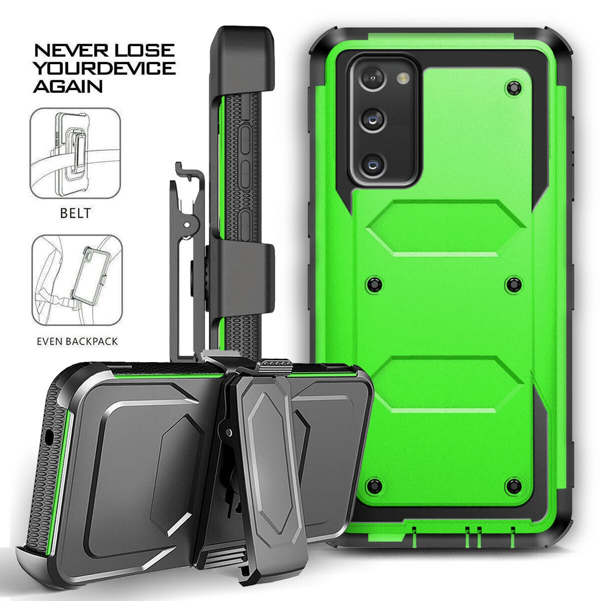 For Samsung Galaxy S20 FE/ 5G Case Shockproof Phone Cover Belt Clip w/ Accessory