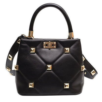 Fashion Rivet Shoulder Bag Handbag Crossbody Bags Purse Phone Pack 21*12*18 CM
