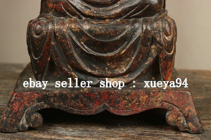 9.4" China Dynasty Bronze Gilt Sit Shakyamuni Sakyamuni Amitabha Buddha Statue