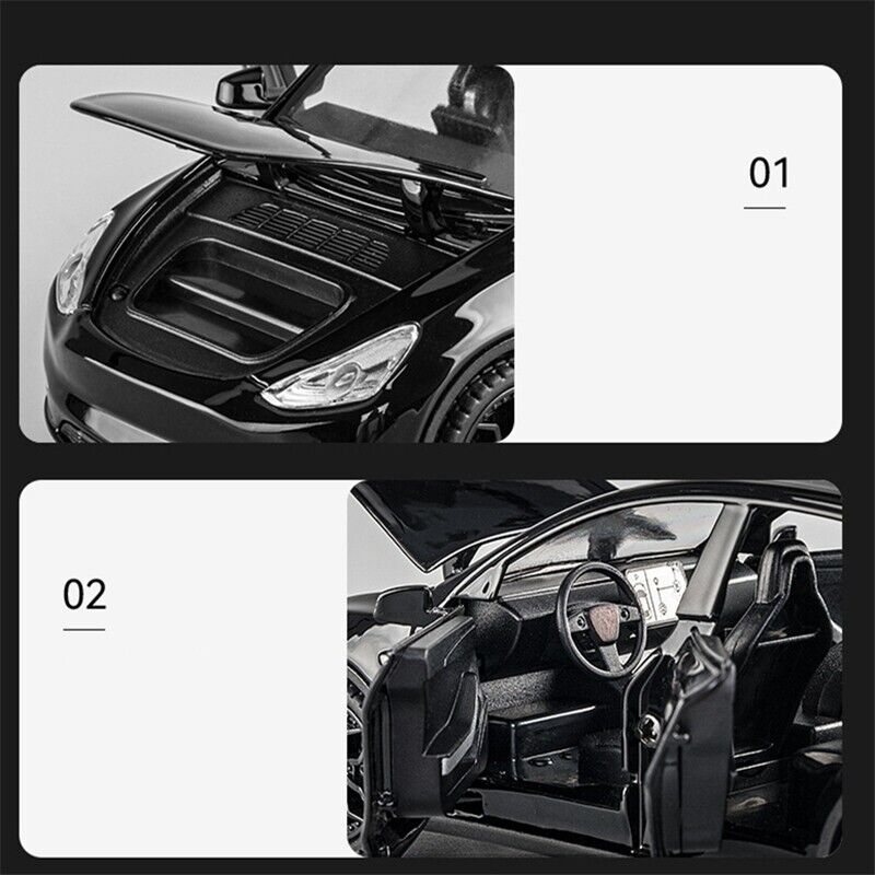 1:32 Tesla Modell Y Druckguss Modell Auto SUV Spielzeug Fahrzeug Sammlung Sounds Lichter-