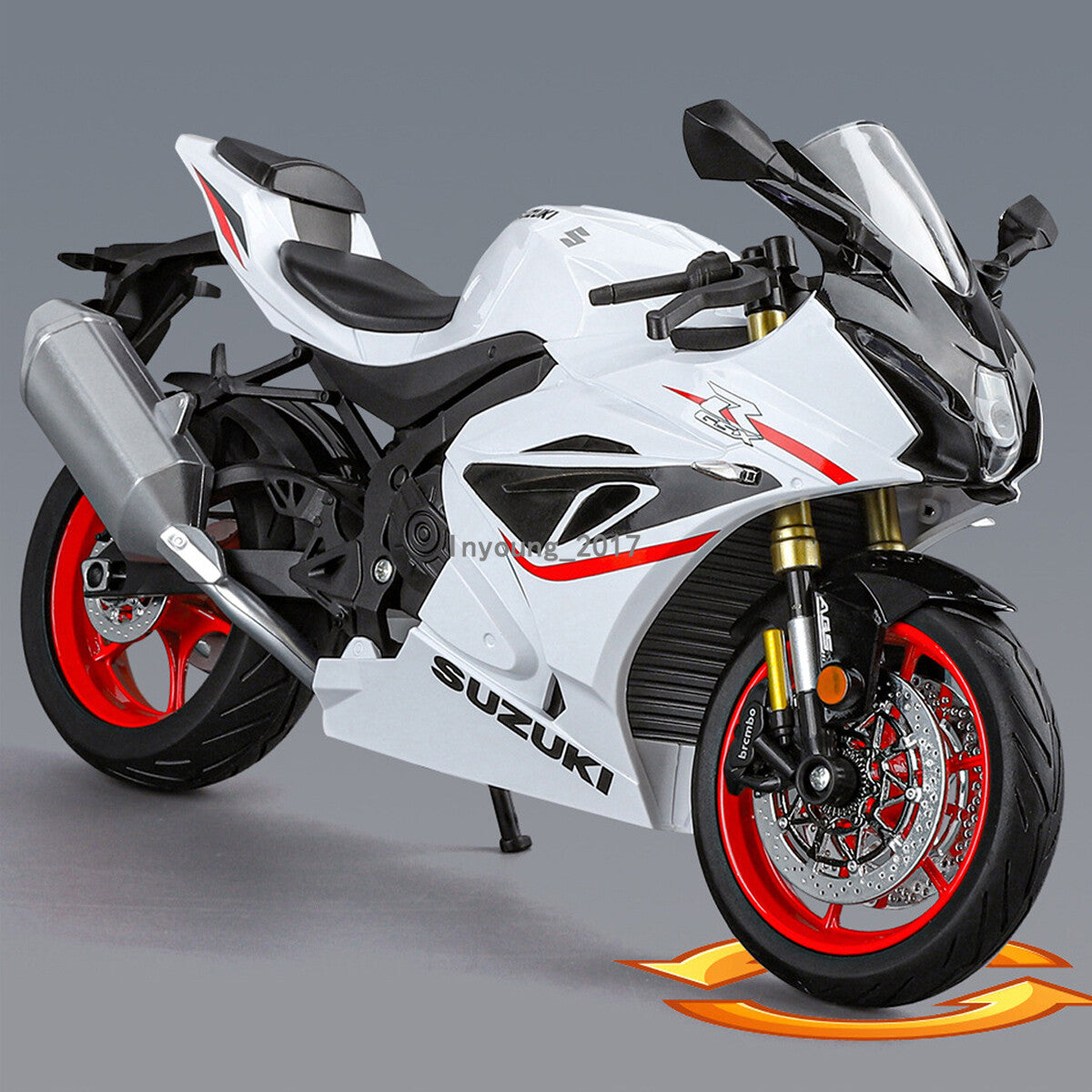 1:9 Suzuki GSX-1000R Motorcycle Model Diecast Toy Vehicle Toys for Boys White