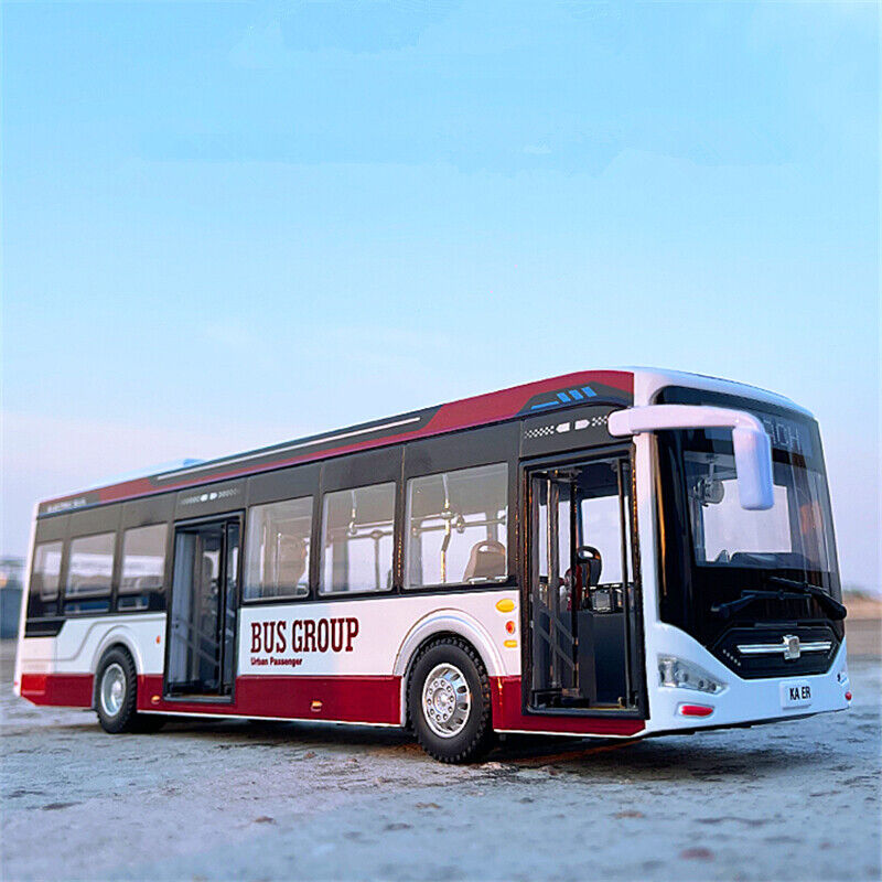 Large Size Tourist City Bus Diecast Model Toy Car Vehicle Sound Light Kids Gift