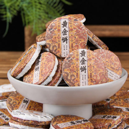 500g Raw Pu'er Yunnan Ancient Tree Golden Golden Loose Packed Mini Tea Cakes