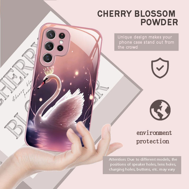 For Galaxy S26 Ultra/25/24/23 Metal &Glass Painted Dragon Shockproof Phone Case