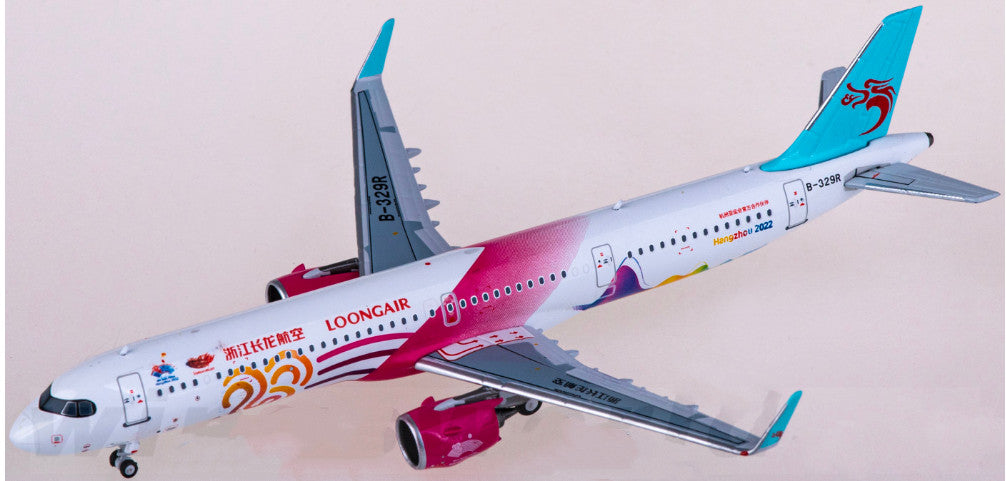 1:400 HYJLwings Loong Air Airbus A321neo Passenger Airplane Diecast Model