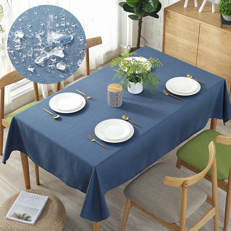 New Solid Oilproof Waterproof Tablecloth Rectangular Tea Table Cloth Home Decor