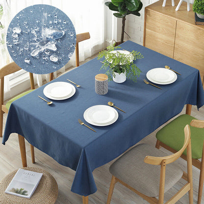 New Solid Oilproof Waterproof Tablecloth Rectangular Tea Table Cloth Home Decor