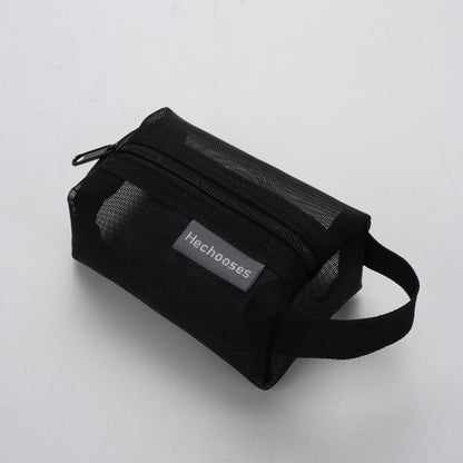 Nylon Small Square Mesh Makeup Case Three-dimensional Coin Purse Holder Bags 1PC