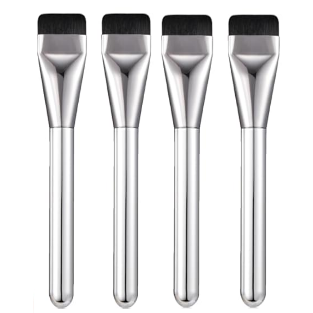4PCS Flat Foundation Brush Set - Ultra Thin Blade for Liquid Makeup Blending