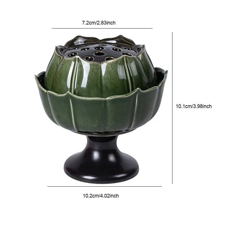 Creative Ceramic Lotus Incense Burner Home Indoor Incense Line Incense Burner