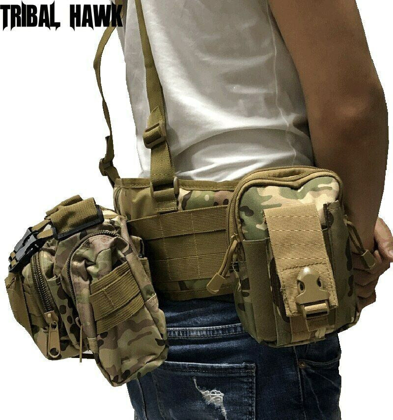 Tactical Belt Army Hunting Waist Support Waist Bag Carrier Adjustable SoftPadded