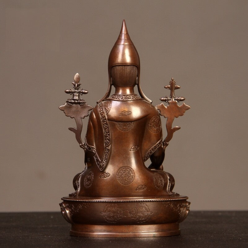 4.8" Brass Tibetan Longchen Rabjampa Statue Longchenpa Buddhism Feng Shui Decor