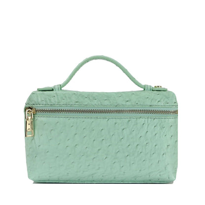 Handbag Ostrich Leather Portable Bag Small Square Clutch Bags Purse 19*12*6 CM