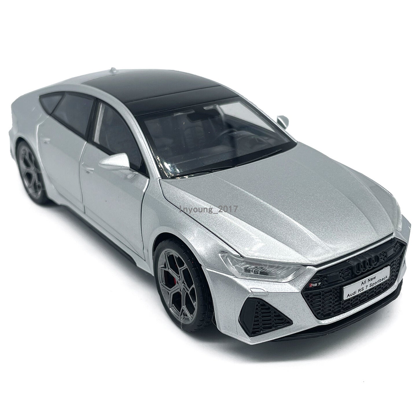 1/24 2024 Audi RS7 Sportback Model Car Metal Diecast Toy Cars Doors Open Silver