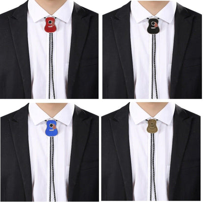 Men Bolo Tie Country Guitar Head Women American Western Cowboy Necktie 3.5x2.8cm