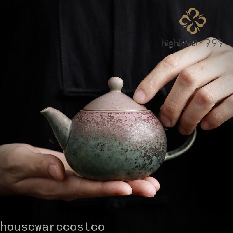 Gilded Rust Glazed Tea Pot Kung Fu Tea Set Ceramic Household Retro Style