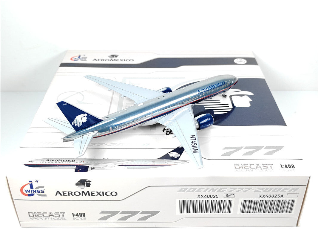 1:400 JC Wings AEROMEXICO BOEING B777-200ER Passenger Airplane Diecast Model