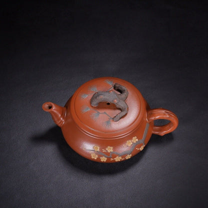 Chinese Yixing Zisha Clay Handmade Exquisite Teapot （岁寒三友 底款：汪寅仙）