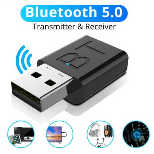 5.0 Audio Receiver Wireless Bluetooth 3.5mm AUX To USB Car Music Adapter *2Pack*
