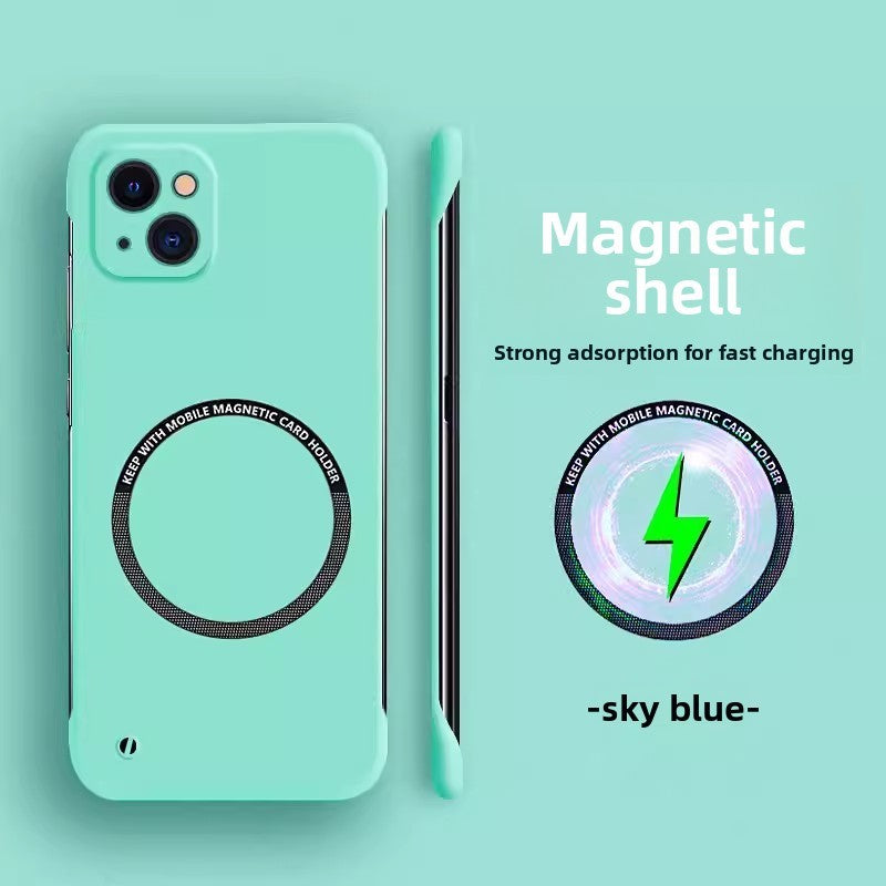 Suitable for Apple 17/16/15 matte borderless magnetic phone case ultra-thin PC