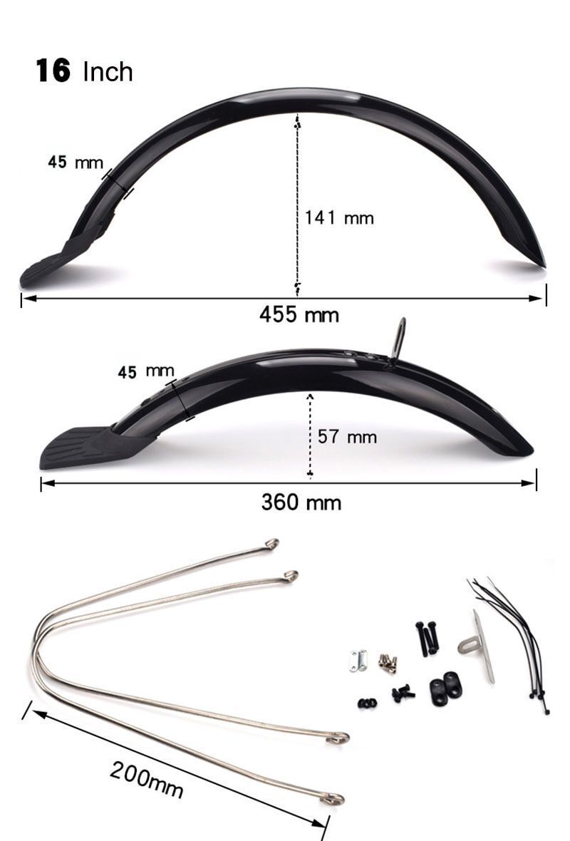 Bicycle Mudguard Fenders Folding Electric Bike Wings Accessories Parts 16/20Inch