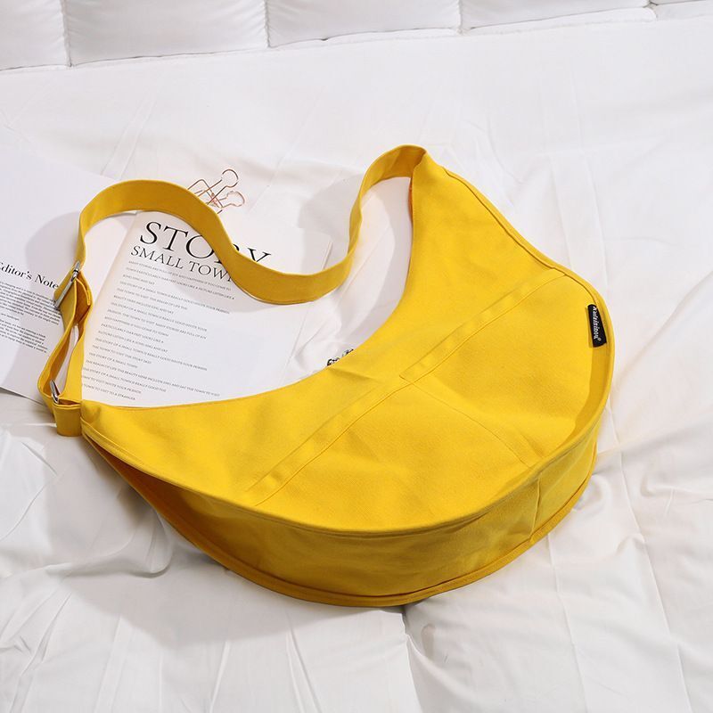 Big Size Dumpling Shape Bag Canvas Large Wild One Shoulder Messenger Crossbody