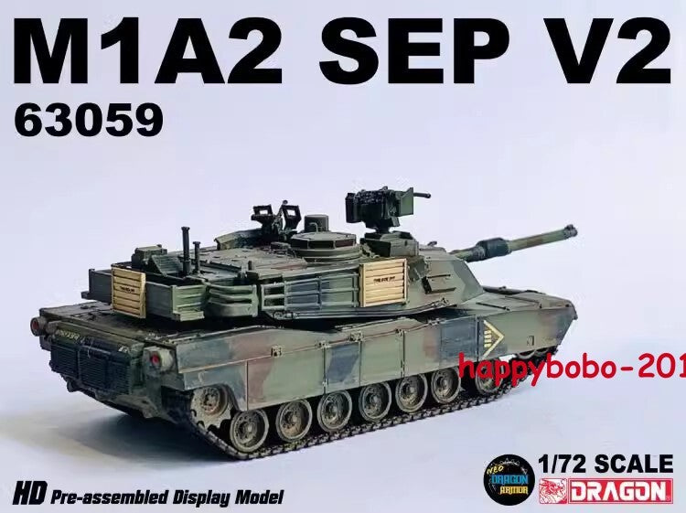 Dragon 63059 1/72 US M1A2 Sep V2 Abrams Tank Finished Model