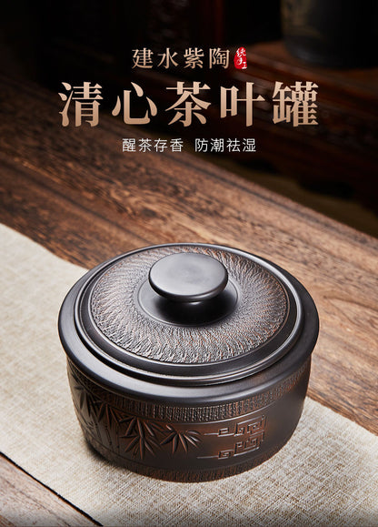Purple Clay Pot Pu 'er Tea Canned Sealed Wake Tea Ceramic Tea Jar
