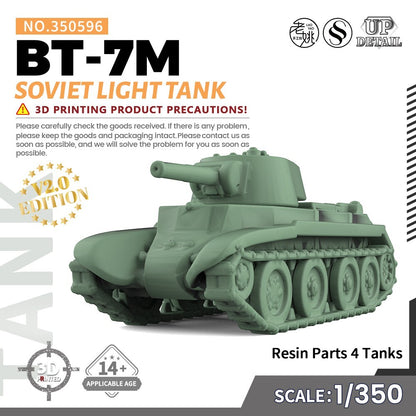 SSMODEL SS596 1/200/350/700 Military Model Kit Soviet BT-7 Light Tank