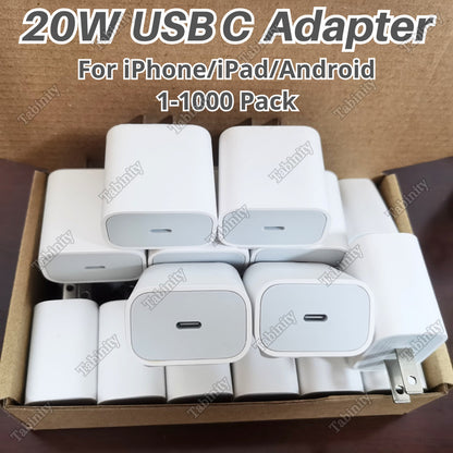 USB C Fast Charger Cube 20W PD Adapter for iPhone 16/16Pro Max/16Plus/15/14 Lot