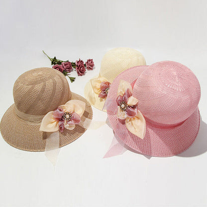 Women's Bow Large Floppy Folding Wide Brim Cap Sun Straw Summer Beach Hat New