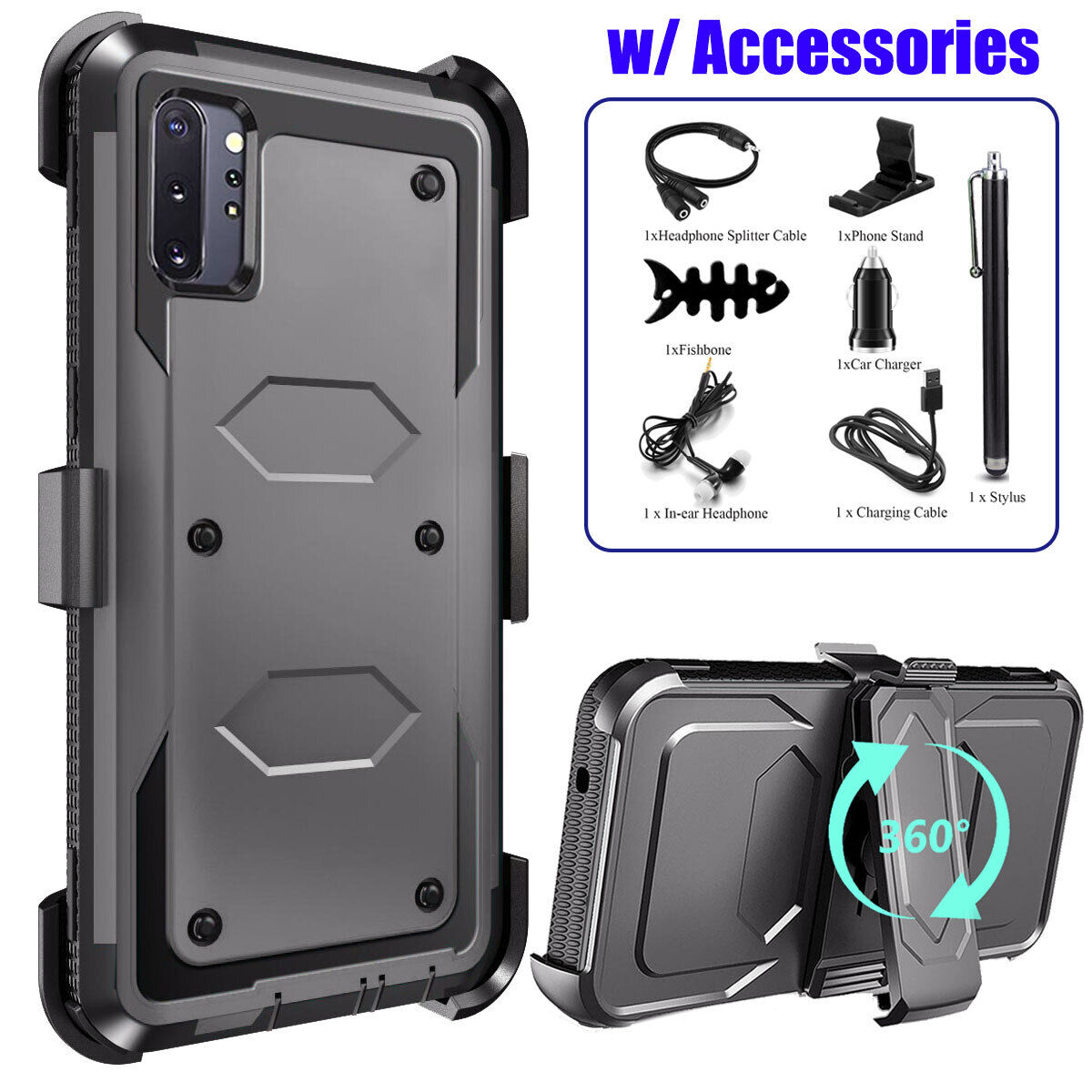 For Samsung Galaxy Note10+ Heavy Duty Clip Holder Case Cover, / Accessory