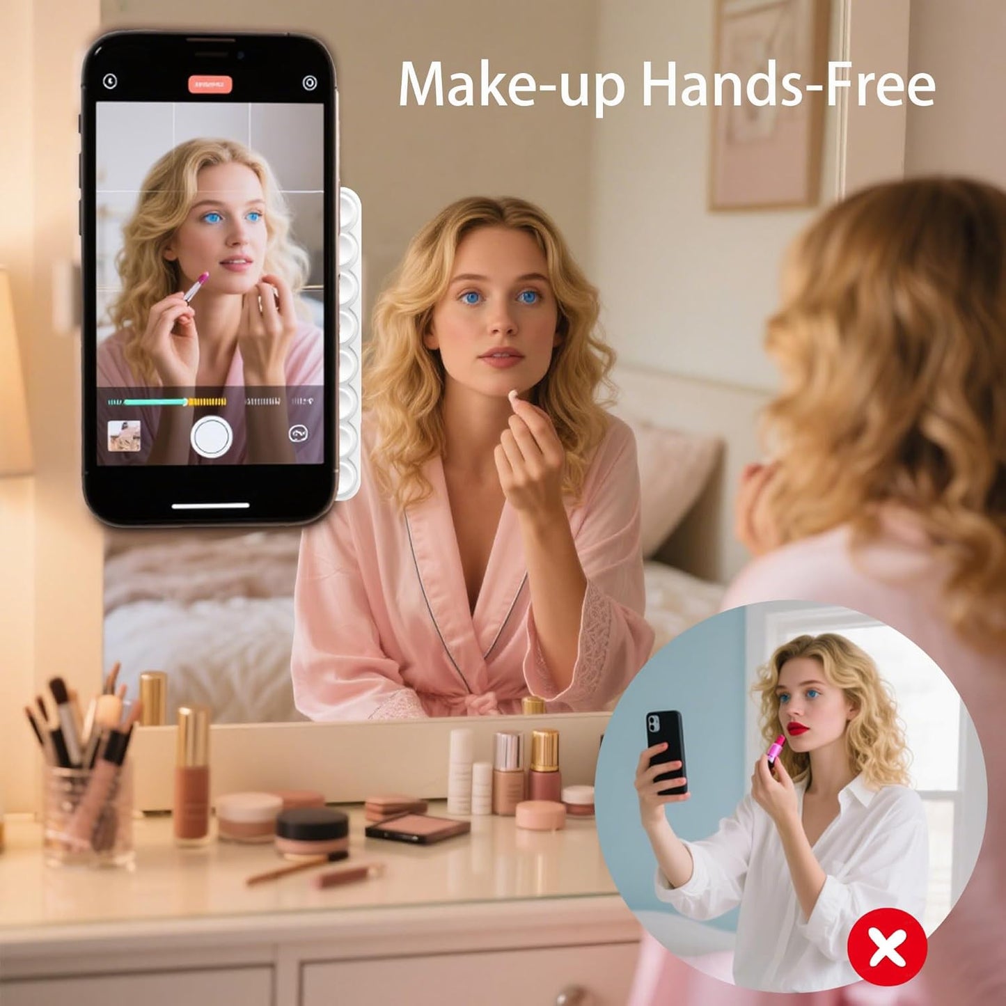 Silicone Double-Sided Suction Cup Phone Case Detachable Mount, Sticky Phone Grip